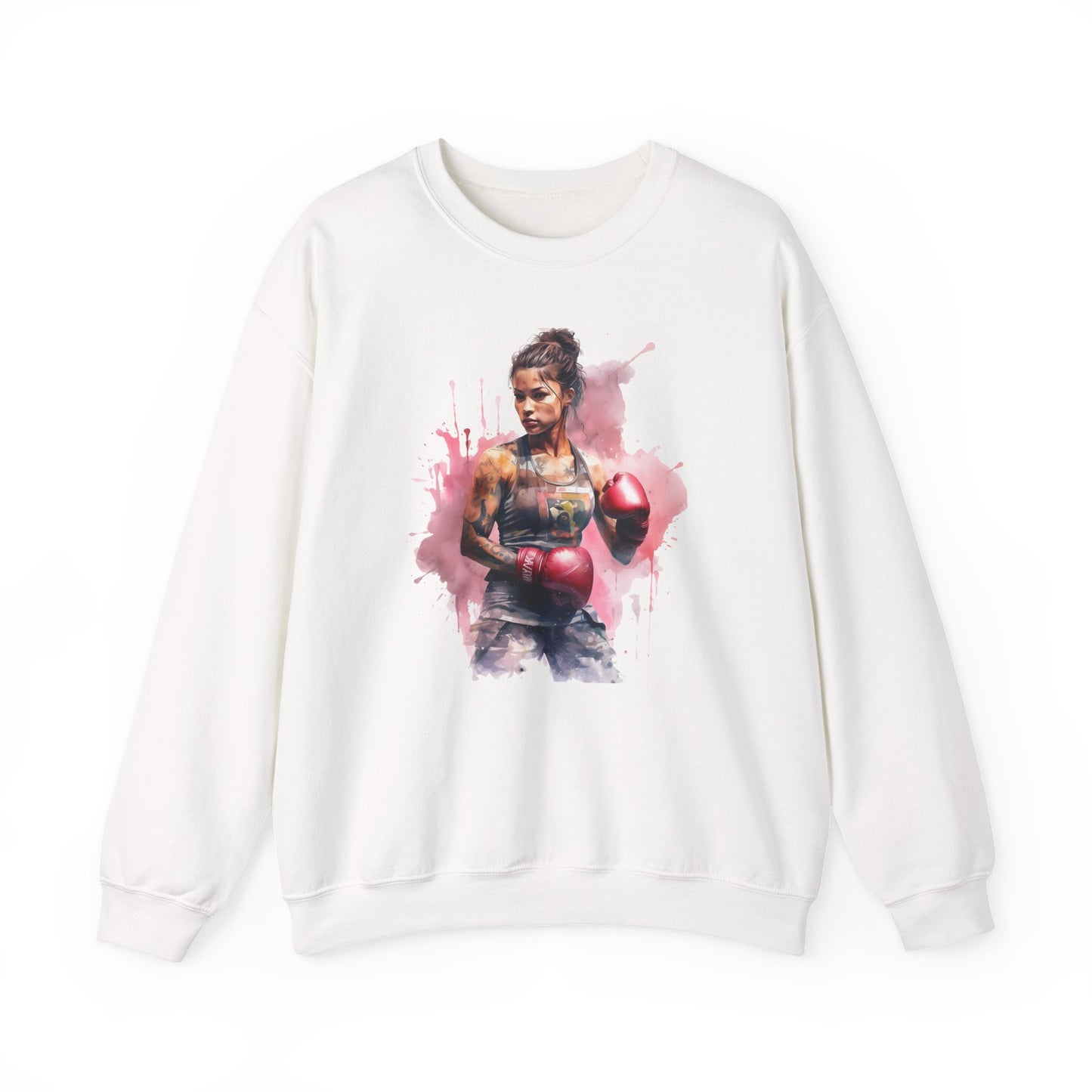 muay thai lady fighter crewneck sweatshirt