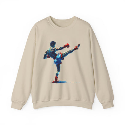 Muay Thai Art Sweatshirt – Colorful Muay Thai Fighter Crewneck