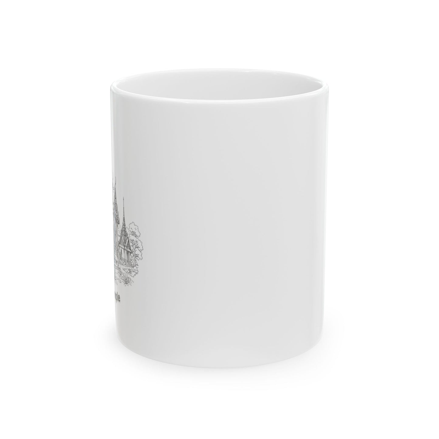 thailand temple hand-drawn sketch ceramic mug — 11oz/15oz