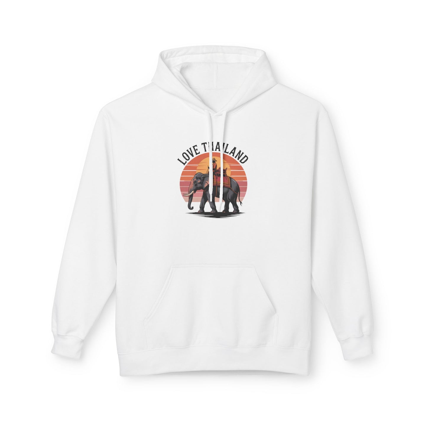 thailand elephant sunset hoodie — "love thailand" travel hoodie
