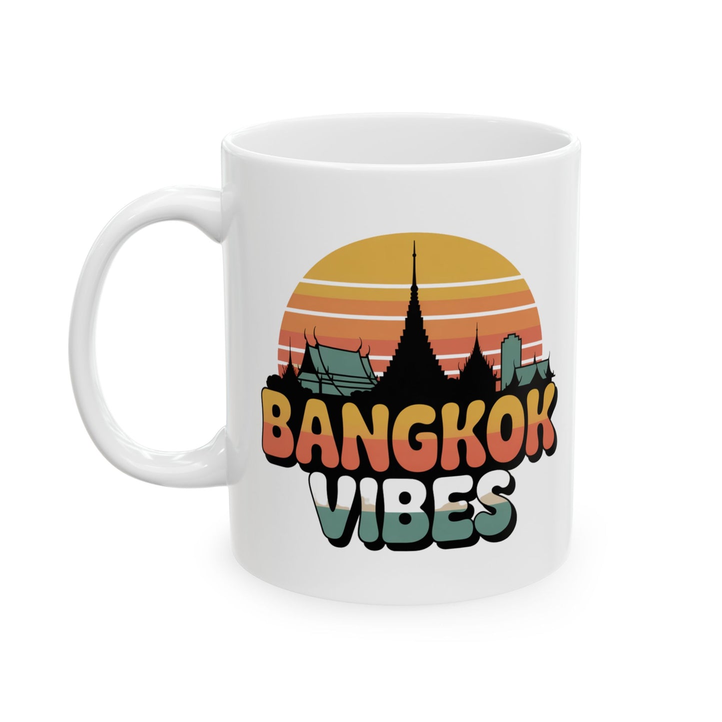 bangkok vibes retro sunset mug