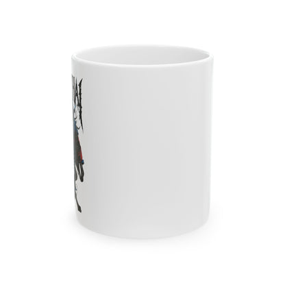 Muay Thai Skeleton Fighter Mug | Dark Combat Art Coffee Cup