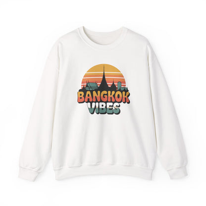 Bangkok Vibes Retro Sunset Crewneck Sweatshirt