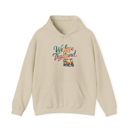 Thailand Travel Hoodie — "We Love Thailand" Tuk Tuk Graphic
