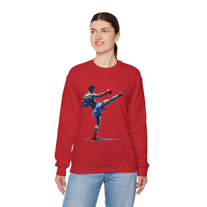 Muay Thai Art Sweatshirt – Colorful Muay Thai Fighter Crewneck