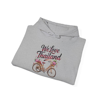 Thailand Bicycle Hoodie — "We Love Thailand" Travel Sweatshirt