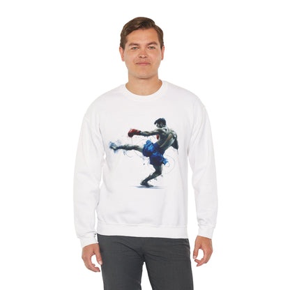 Muay Thai Fighter Crewneck Sweatshirt — Colorful Combat Sports Design