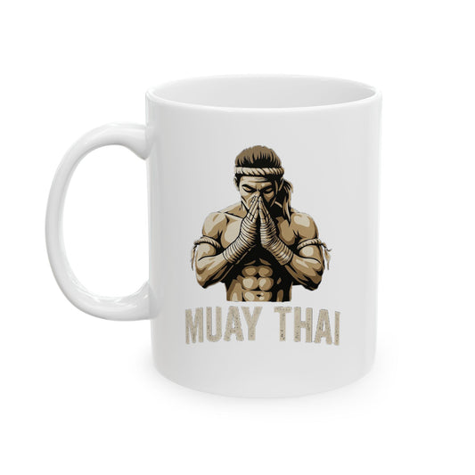 Muay Thai Fighter Ceramic Mug — 11oz & 15oz Training Gift