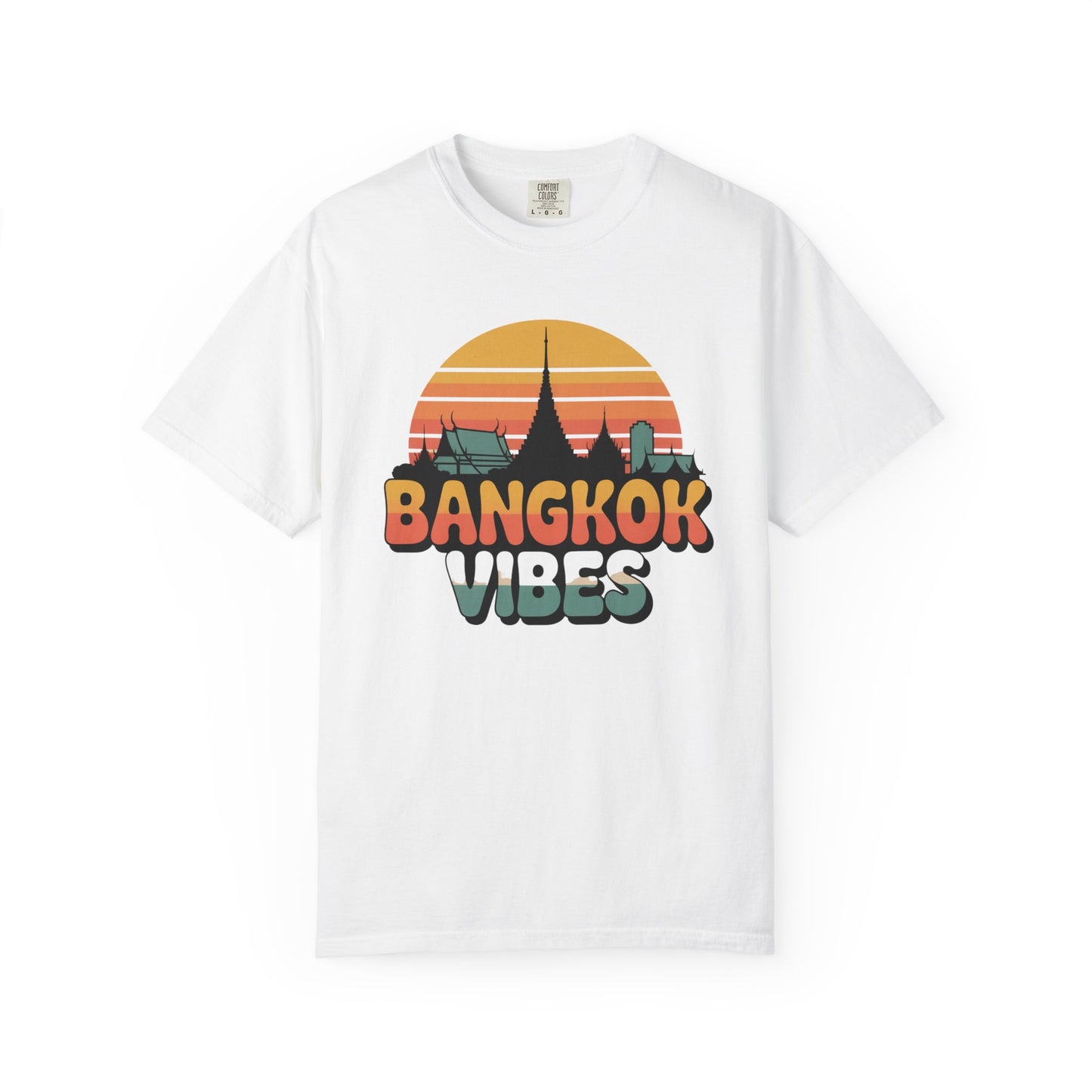 bangkok vibes retro sunset skyline graphic t-shirt