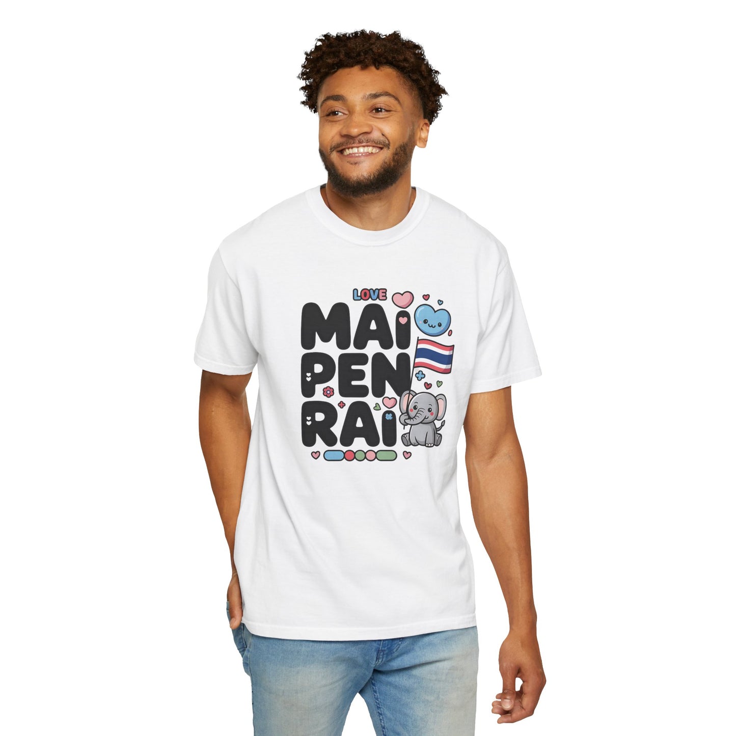 mai pen rai cute thailand quote graphic t-shirt