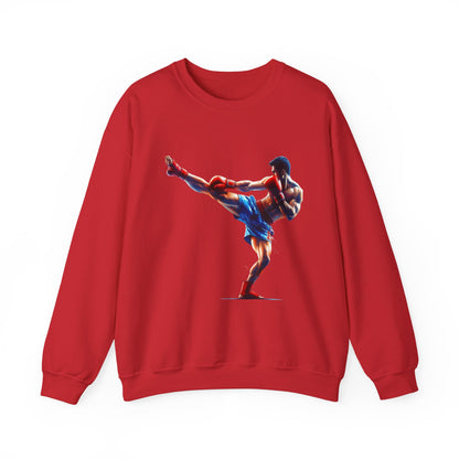 Muay Thai Silhouette Sweatshirt — Martial Arts Crewneck for Fighters & Fans