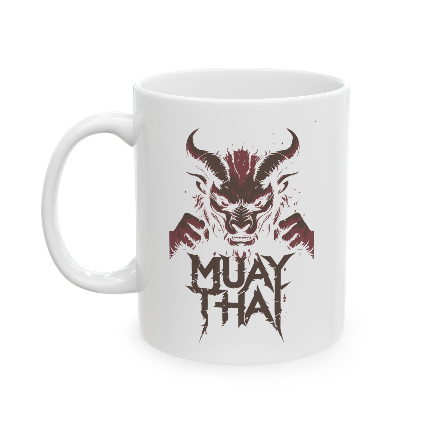 muay thai rage bull mug | fierce fighter energy coffee cup