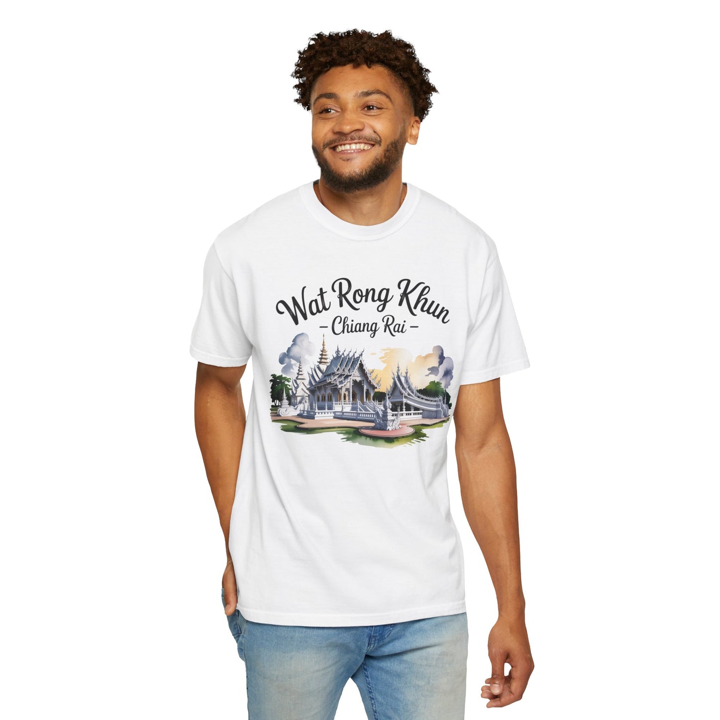 wat rong khun chiang rai t-shirt — thai temple travel souvenir tee