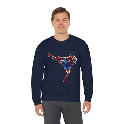 Muay Thai Silhouette Sweatshirt — Martial Arts Crewneck for Fighters & Fans