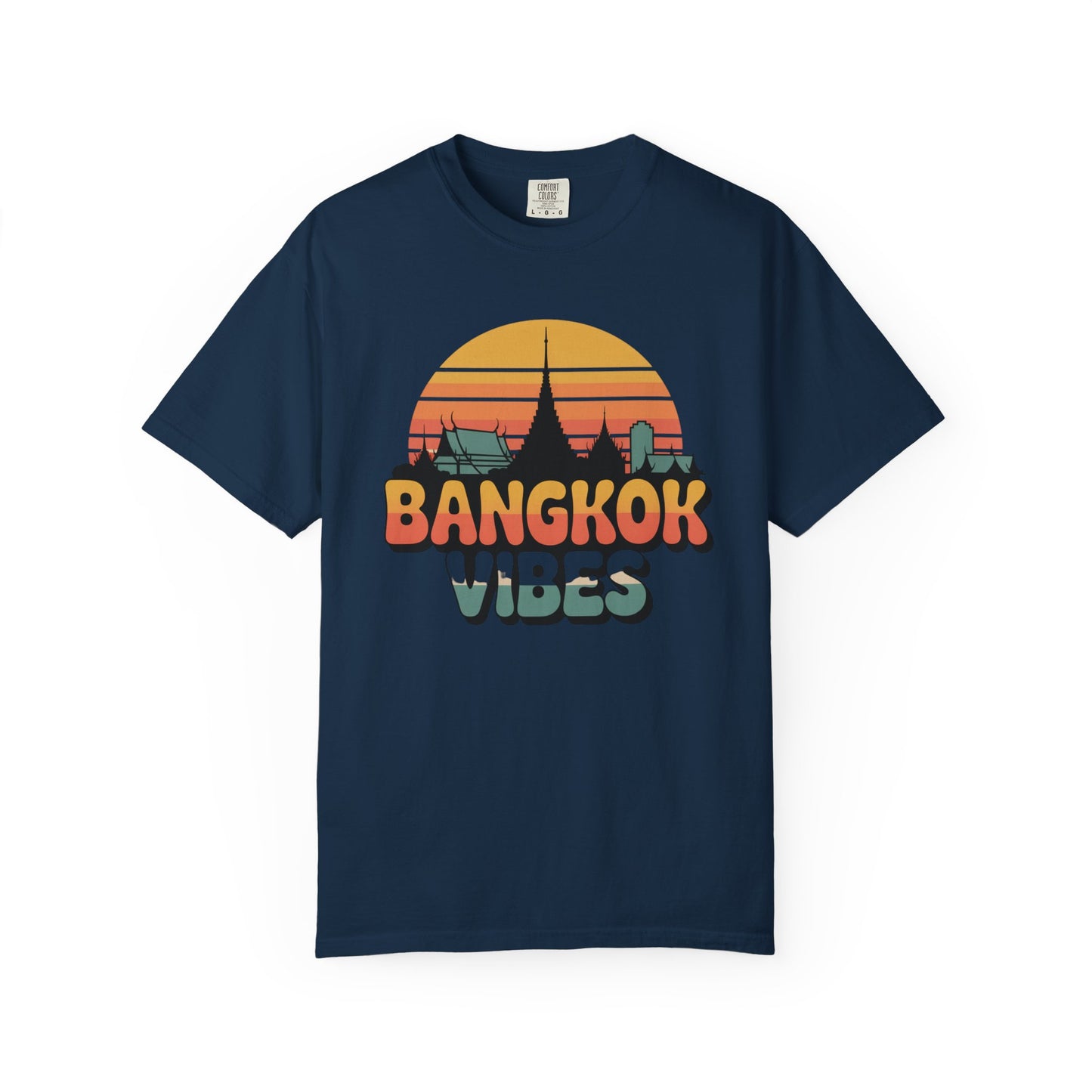 bangkok vibes retro sunset skyline graphic t-shirt