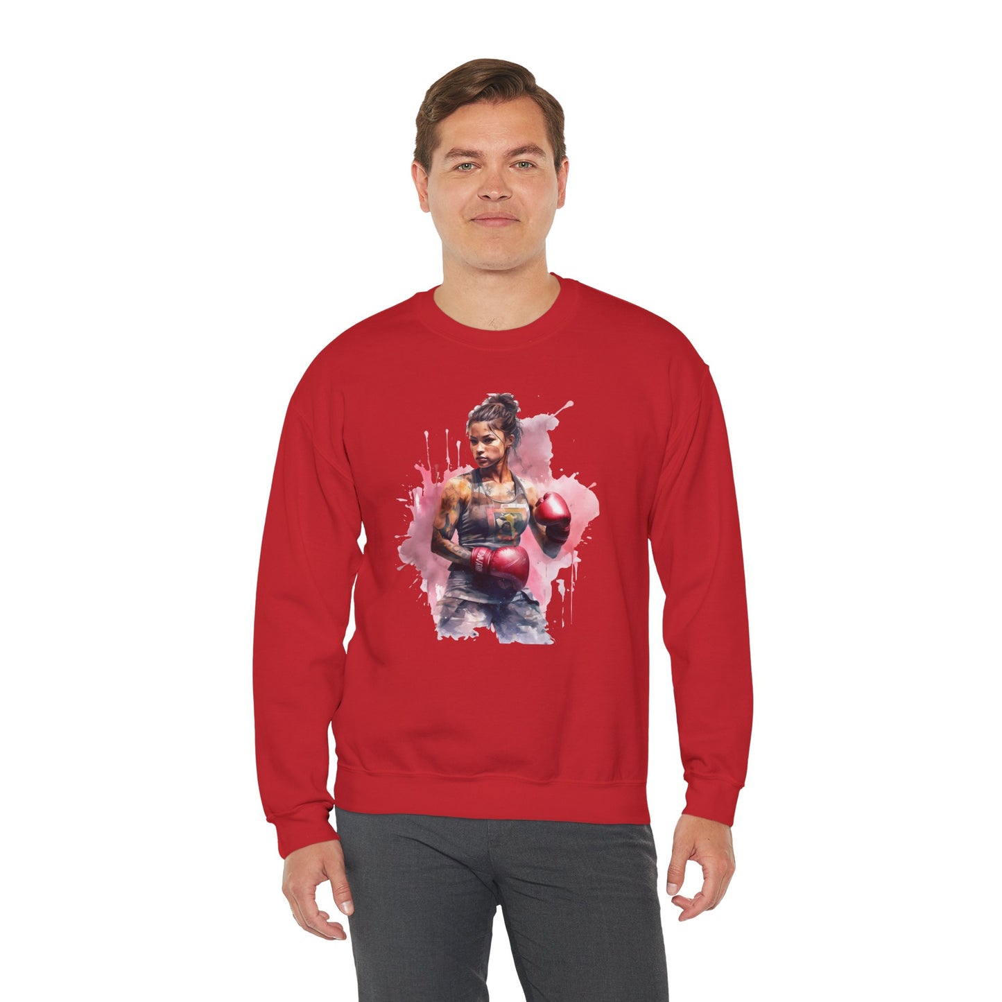 muay thai lady fighter crewneck sweatshirt