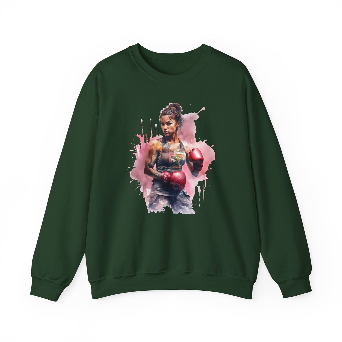 muay thai lady fighter crewneck sweatshirt