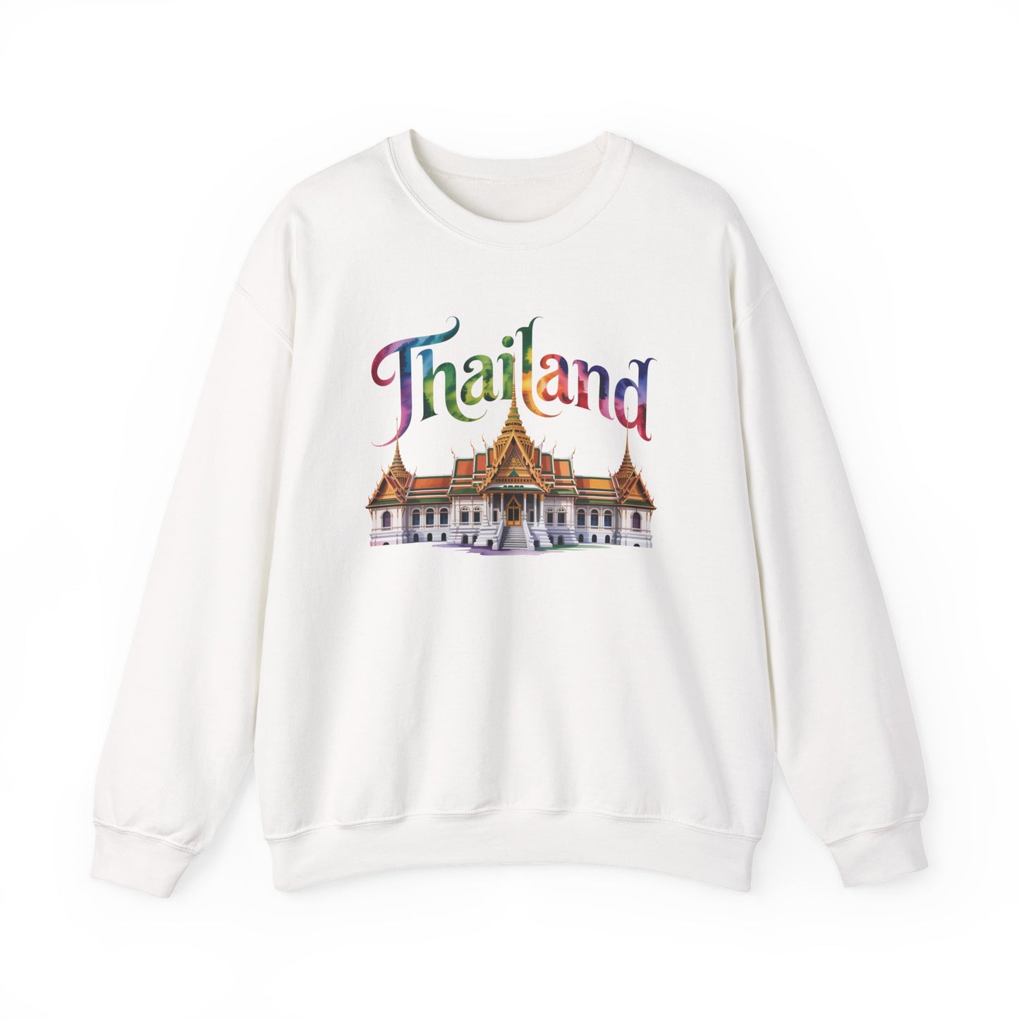thailand colorful temple crewneck sweatshirt