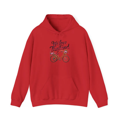 Thailand Bicycle Hoodie — "We Love Thailand" Travel Sweatshirt