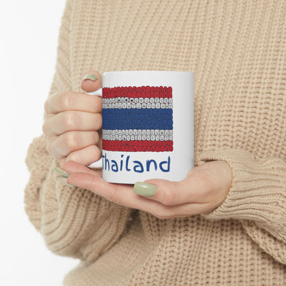 Thailand Flag Smiley Faces Design, Ceramic Mug (11oz, 15oz)