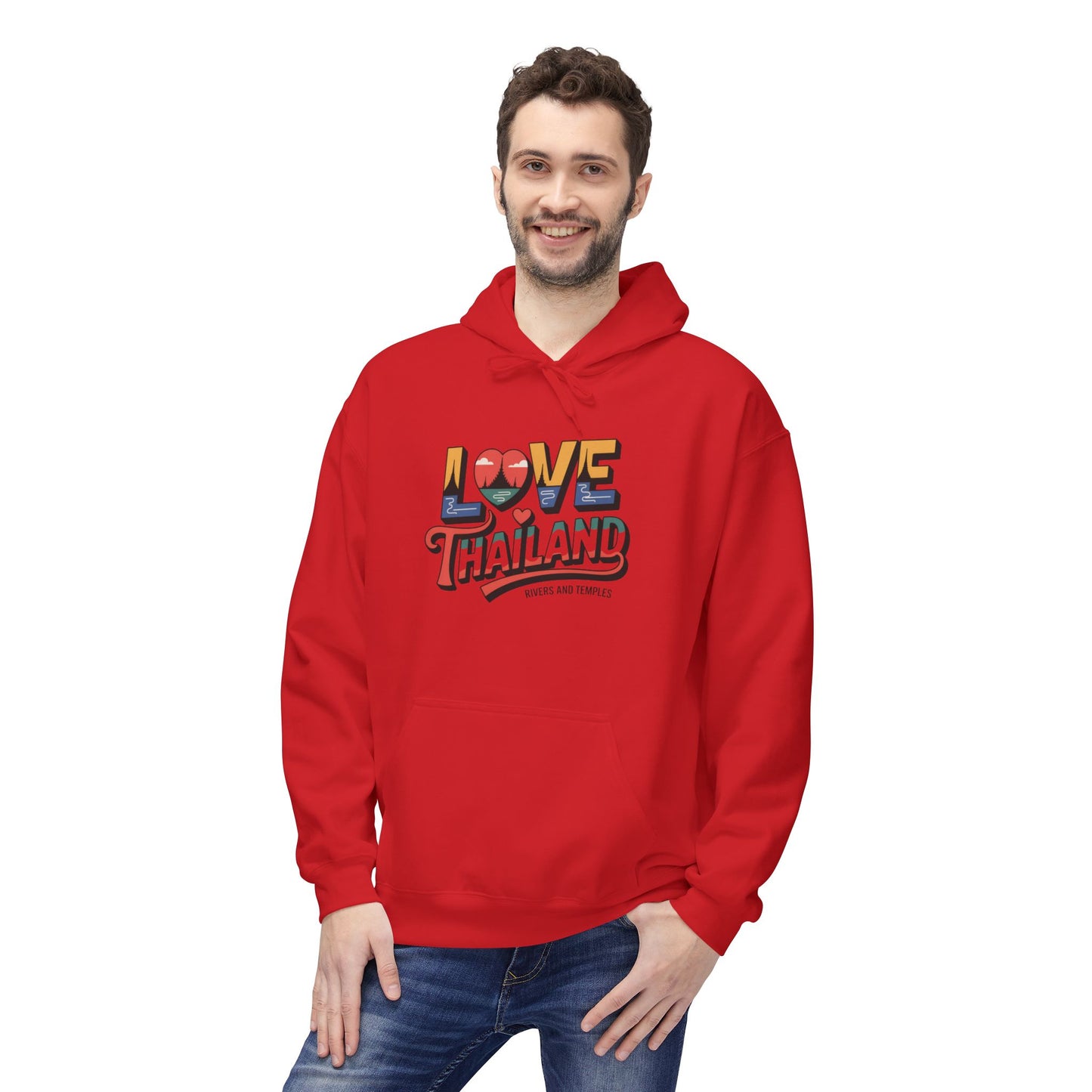 love thailand retro travel hoodie — colorful vintage thailand sweatshirt