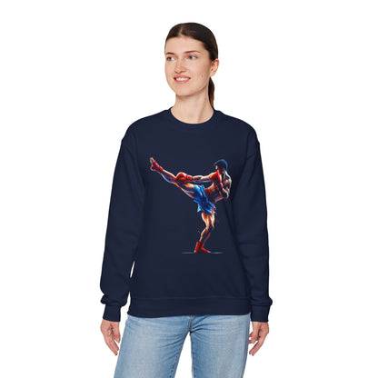 Muay Thai Silhouette Sweatshirt — Martial Arts Crewneck for Fighters & Fans