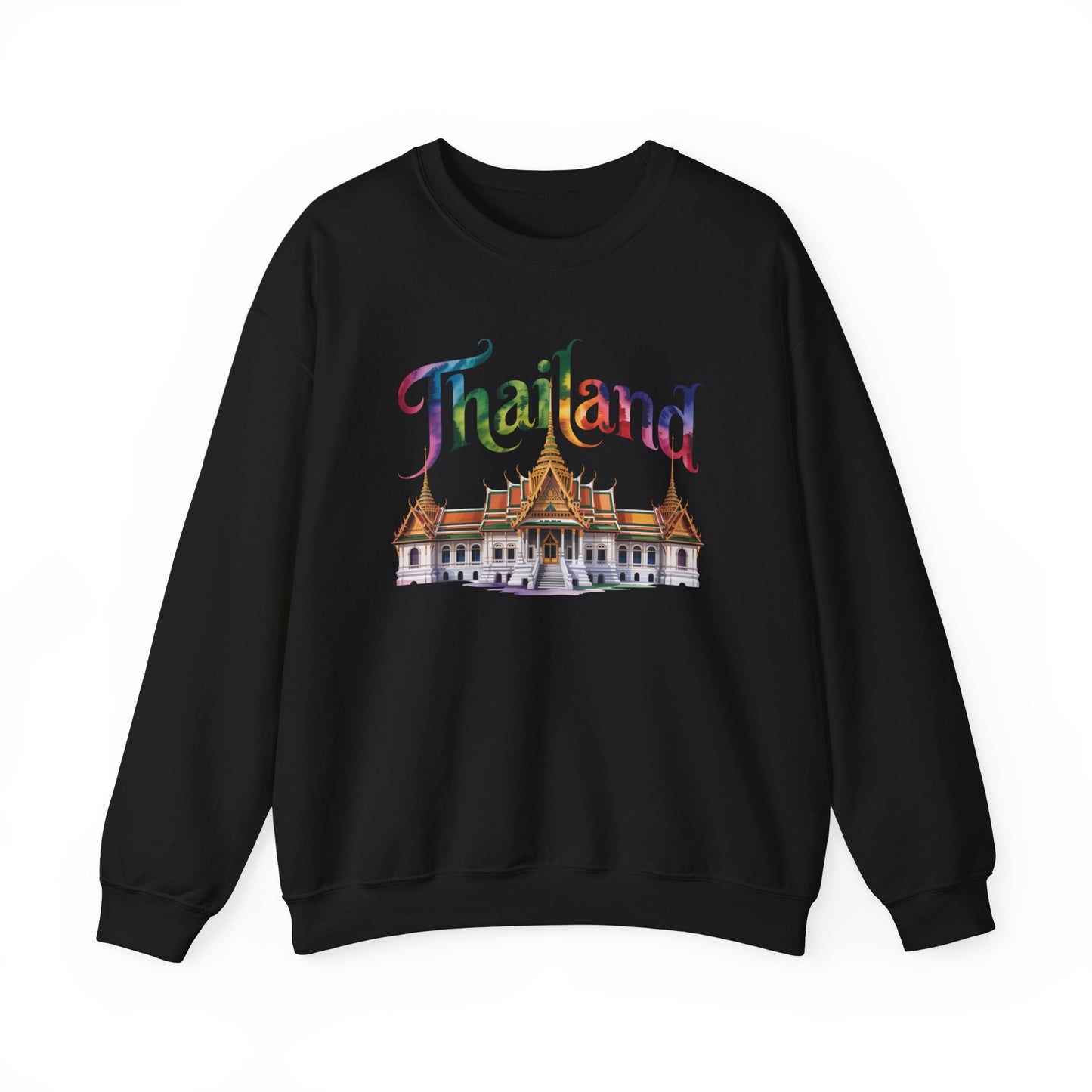 thailand colorful temple crewneck sweatshirt