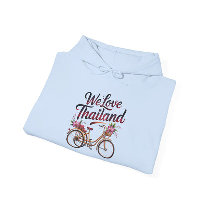 Thailand Bicycle Hoodie — "We Love Thailand" Travel Sweatshirt