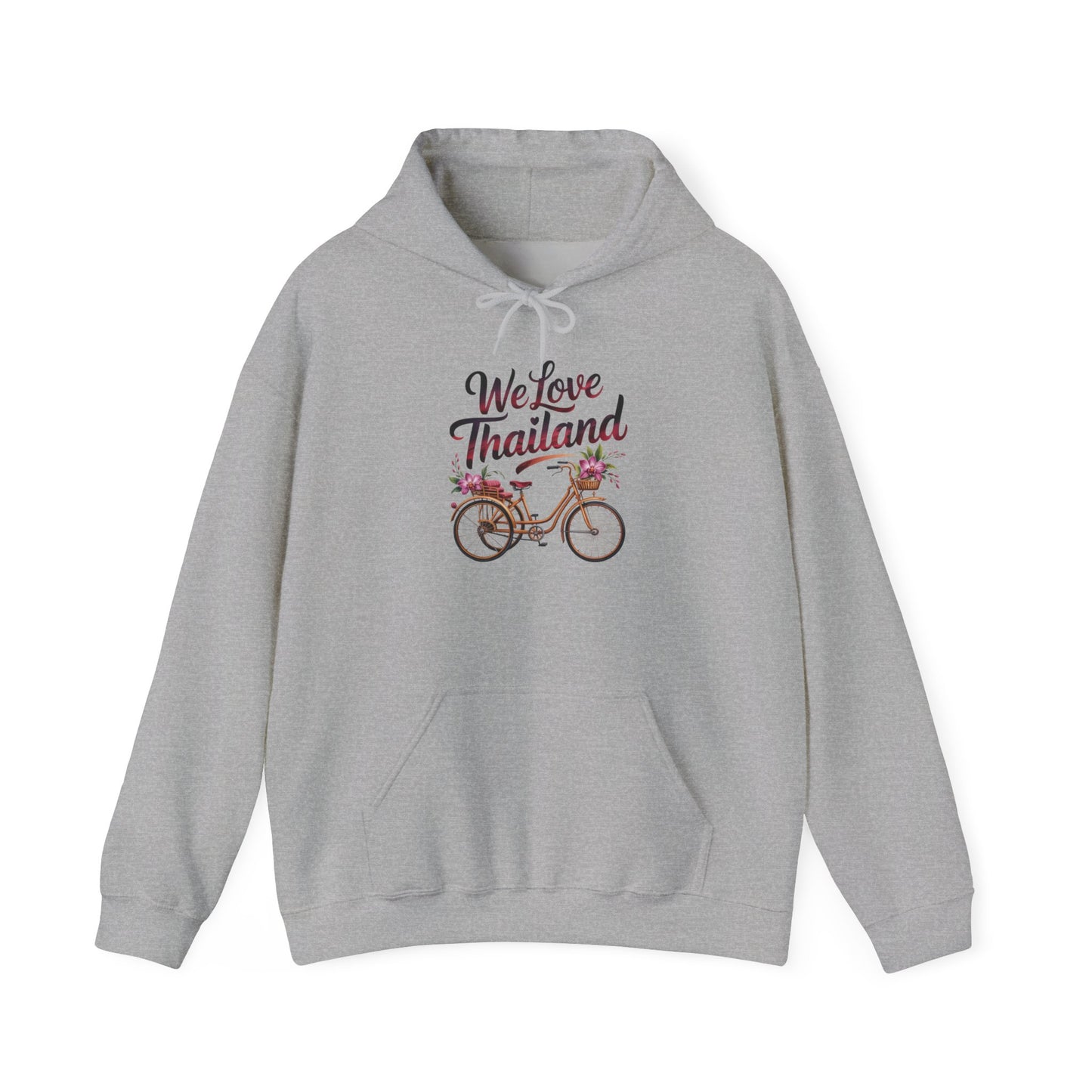 thailand bicycle hoodie — "we love thailand" travel sweatshirt