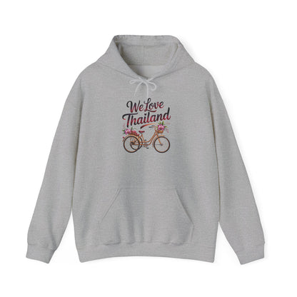 Thailand Bicycle Hoodie — "We Love Thailand" Travel Sweatshirt