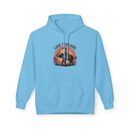 Thailand Elephant Sunset Hoodie — Sunset Elephant Graphic Hoodie