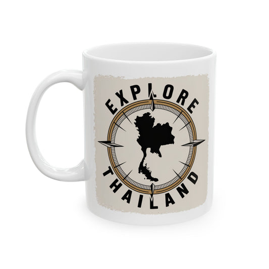 Explore Thailand Vintage Map Compass Mug