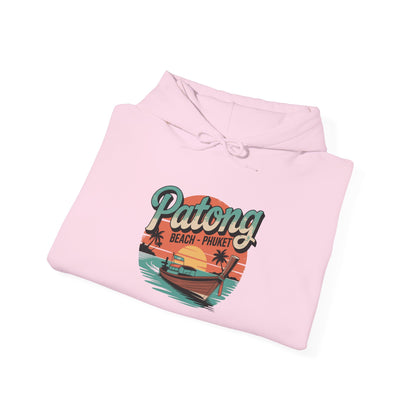 Patong Beach Thailand Travel Hoodie – Vintage Sunset Longtail Boat Design