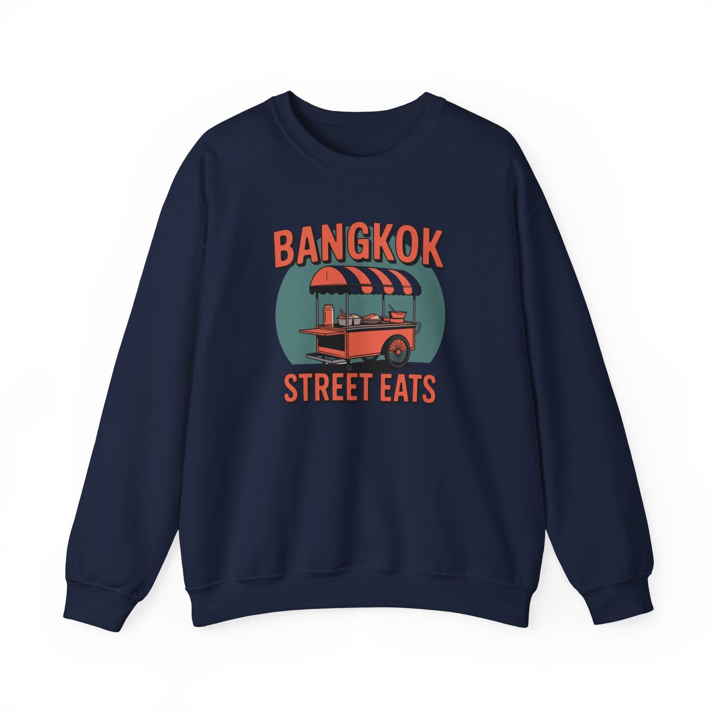 bangkok street eats retro food cart crewneck sweatshirt