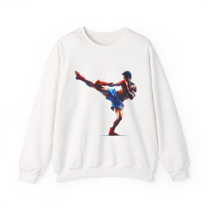 Muay Thai Silhouette Sweatshirt — Martial Arts Crewneck for Fighters & Fans