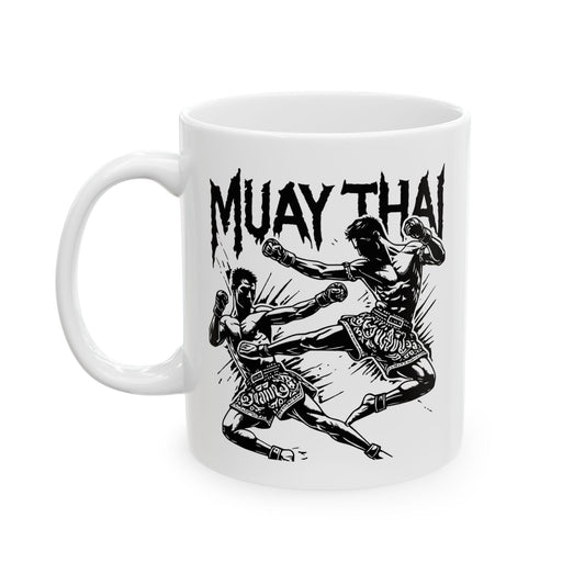 Muay Thai Fight Mug | Powerful Kickboxing Art Coffee Cup