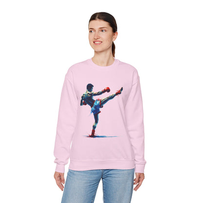 Muay Thai Art Sweatshirt – Colorful Muay Thai Fighter Crewneck