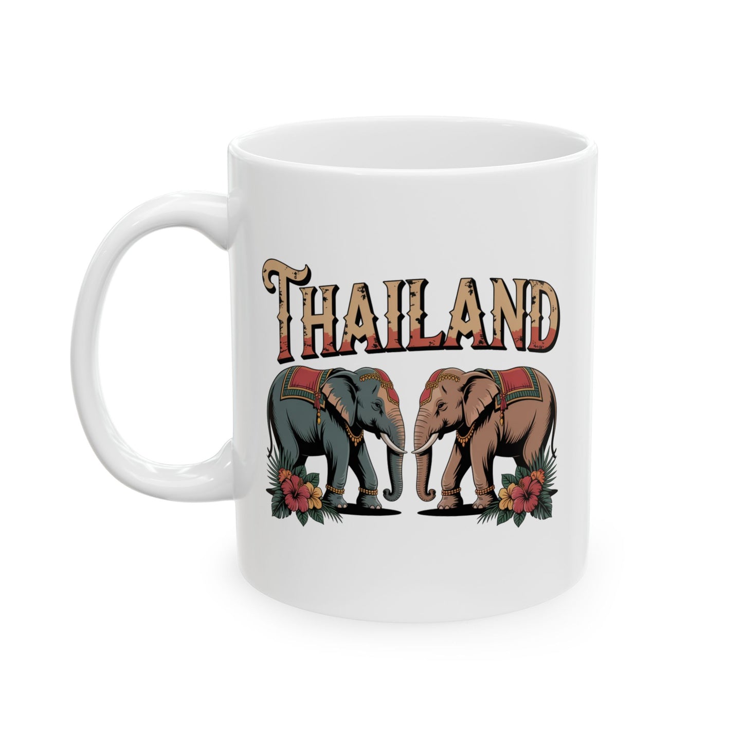 thailand twin elephants heritage mug