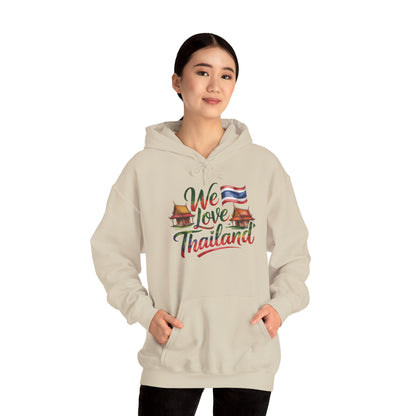 We Love Thailand Hoodie — Thai Flag & Temple Travel Sweatshirt