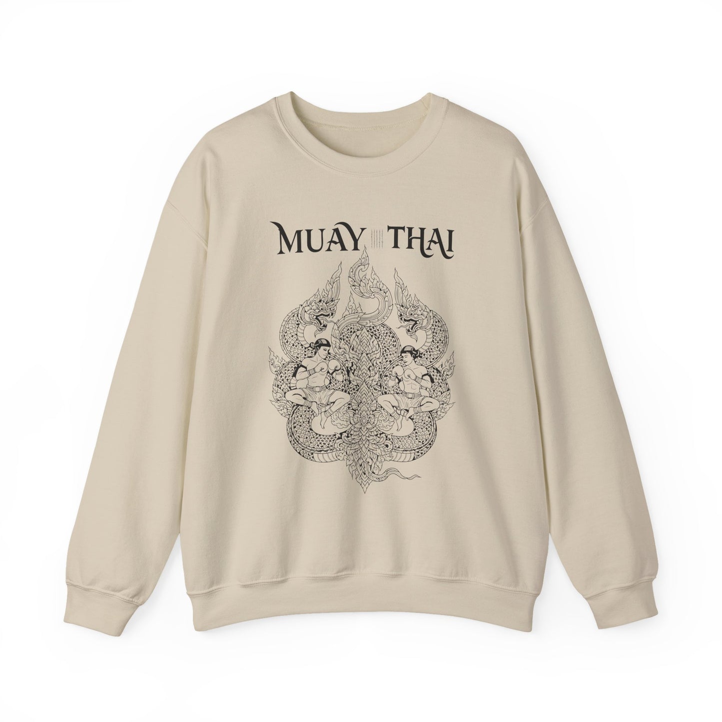 muay thai warrior silhouette sweatshirt