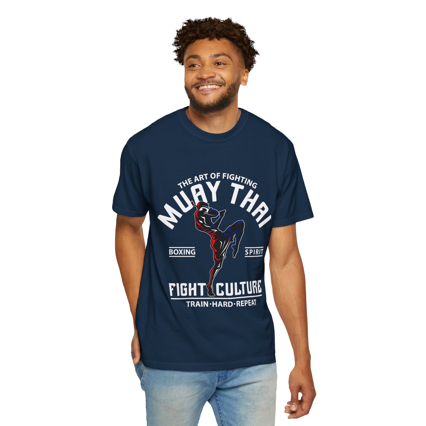 muay thai warrior minimal combat graphic t-shirt