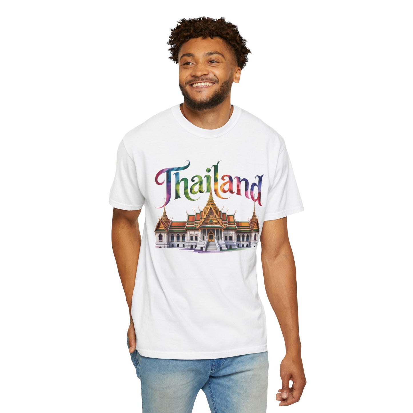 thailand rainbow temple travel graphic t-shirt