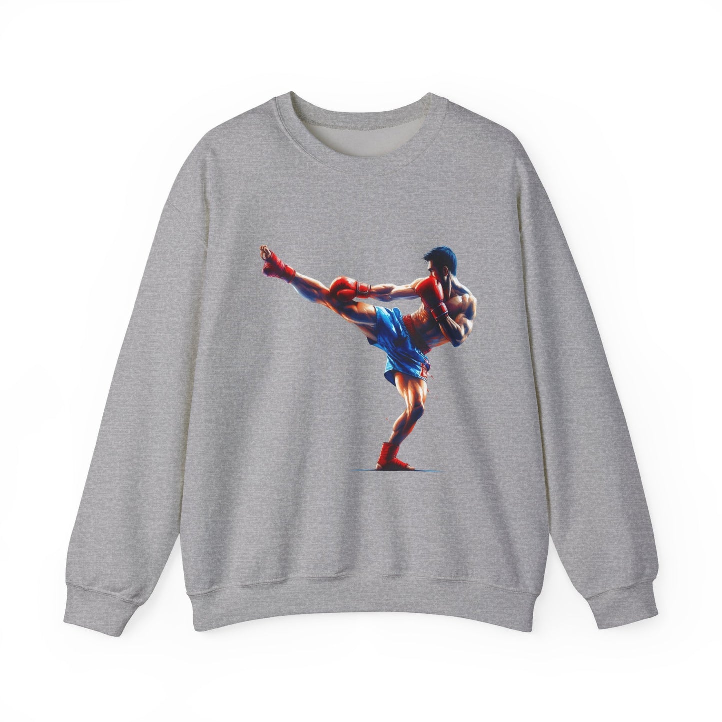 muay thai silhouette sweatshirt — martial arts crewneck for fighters & fans