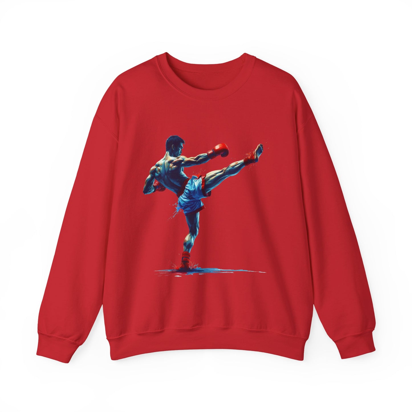 muay thai art sweatshirt – colorful muay thai fighter crewneck