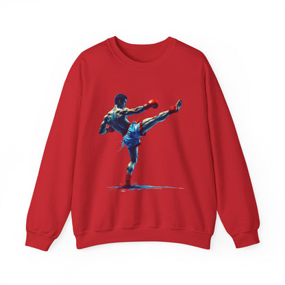 Muay Thai Art Sweatshirt – Colorful Muay Thai Fighter Crewneck