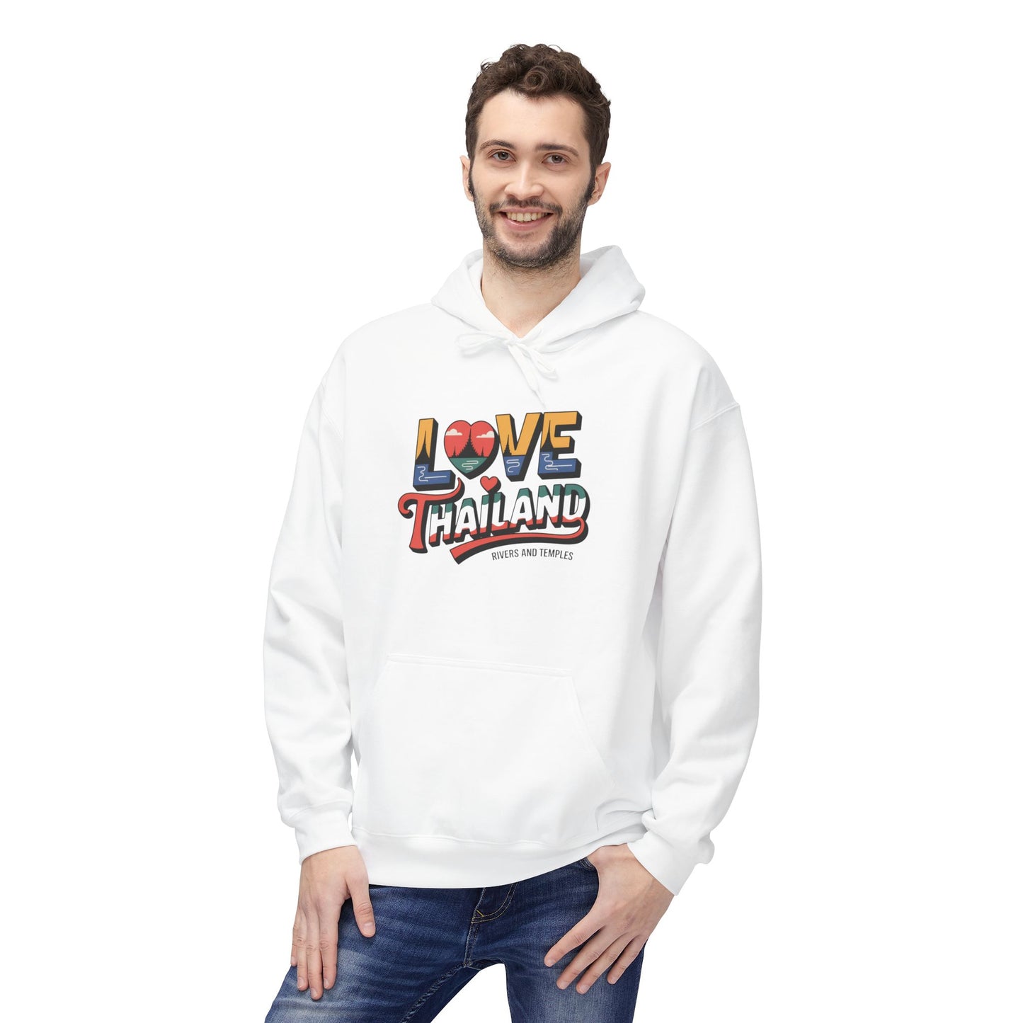 love thailand retro travel hoodie — colorful vintage thailand sweatshirt