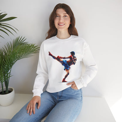 Muay Thai Silhouette Sweatshirt — Martial Arts Crewneck for Fighters & Fans