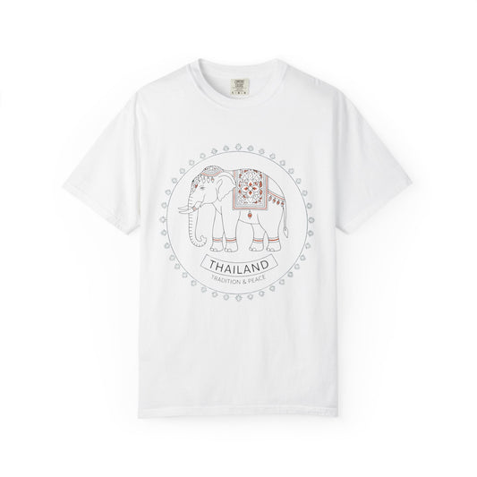 Thailand Tradition & Peace Ornamental Elephant Graphic T-Shirt