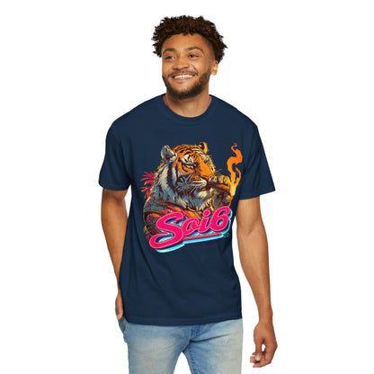 Retro Smoking Tiger T-Shirt — Vintage Graphic Tee