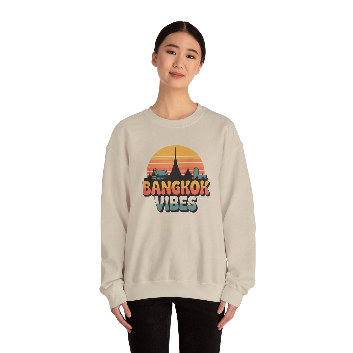 bangkok vibes retro sunset crewneck sweatshirt
